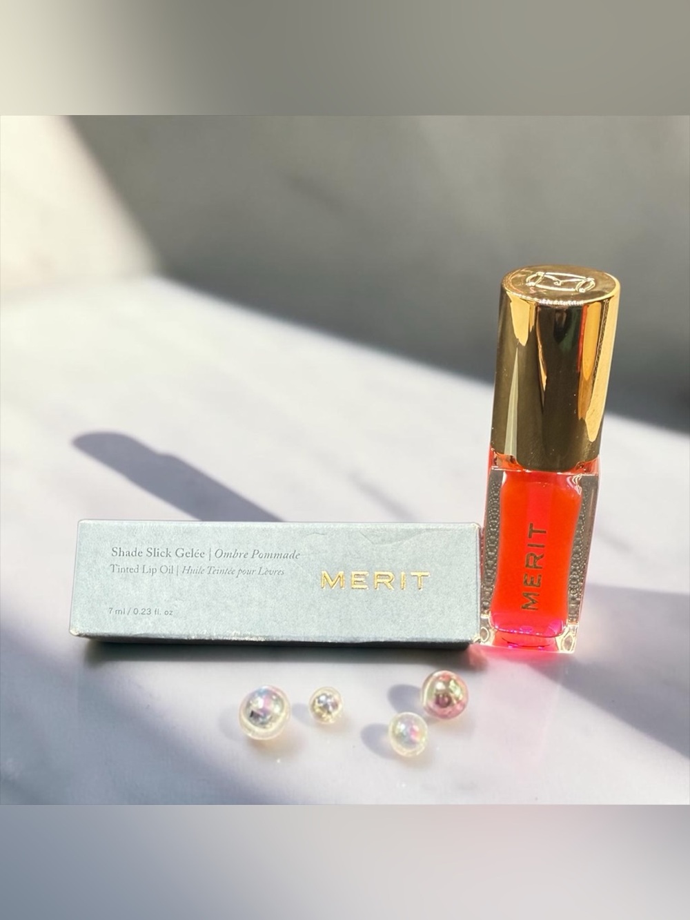 🫦MERIT🫦Shade Slick Gelée Sheer Tinted Lip Oil in Les Duex/NIB